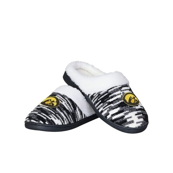 NEW FOCO Iowa Hawkeyes Sherpa Lined Slippers Colorblend Cup Sole - Womens Small - Picture 1 of 1